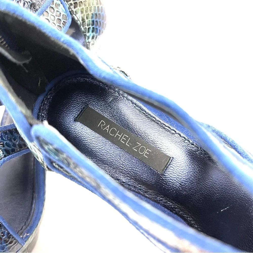 Rachel Zoe Peggy Snakeskin Suede Leather Platform Heels